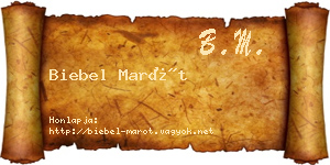 Biebel Marót névjegykártya